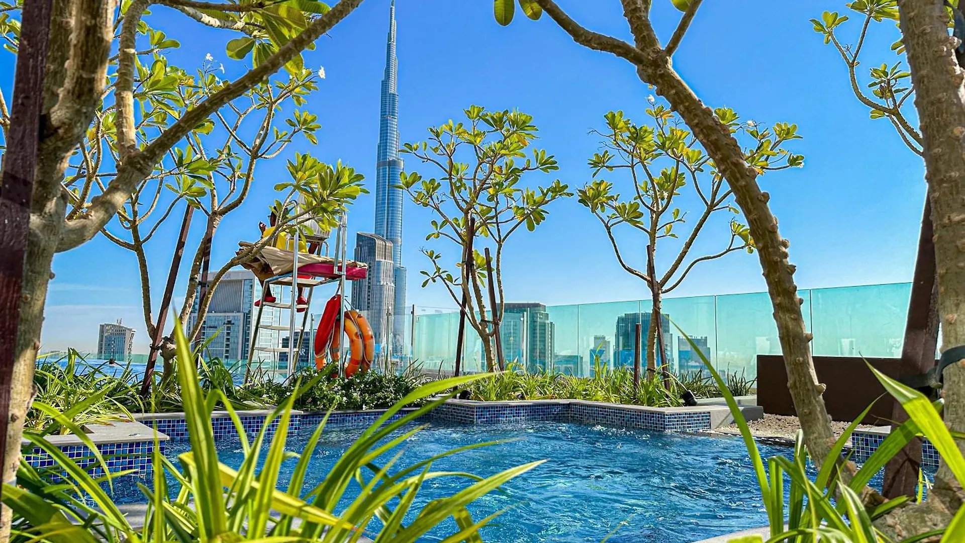 Pool In The Clouds With Burj Khalifa View, 2Br Apartment In Paramount Hotel Midtown Dubaï