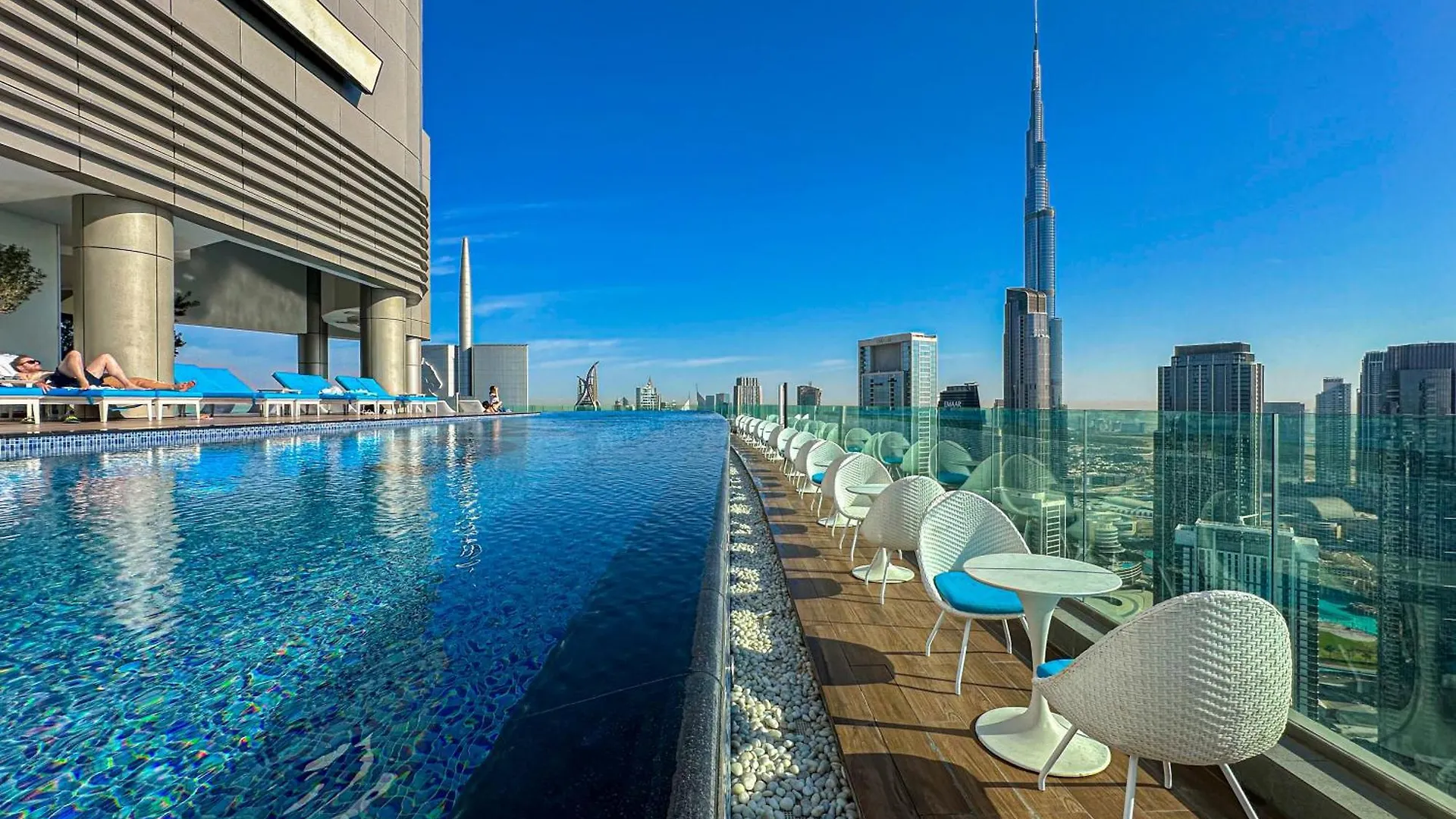 Pool In The Clouds With Burj Khalifa View, 2Br Apartment In Paramount Hotel Midtown Dubai